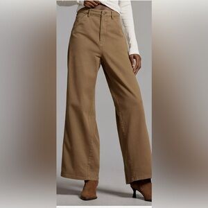 NWT Anthropologie Pilcro Relaxed Elastic-Back Wide-Leg Pants in Bronze Size 2X